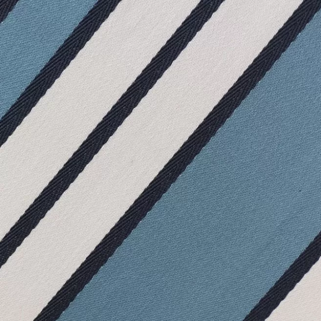 Best Sale Maison Jean-Vier Nappe bleu nuit en coton à rayures EspeletteBleunuit