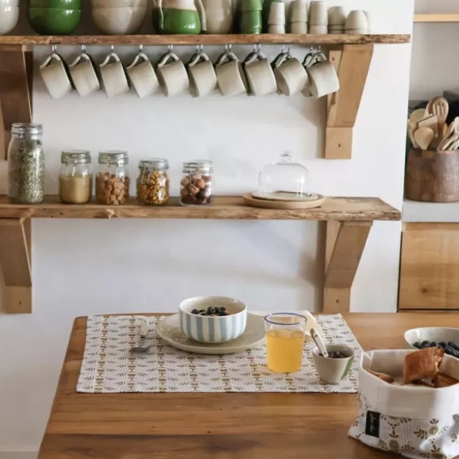 Cheap Maison Jean-Vier Panière et corbeille à pain en tissu Bleu