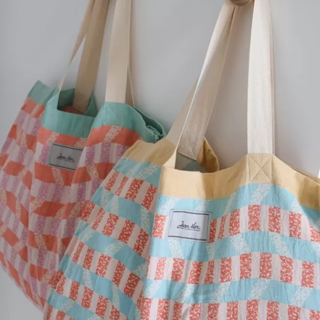 Fashion Maison Jean-Vier Sac de Plage Bleu