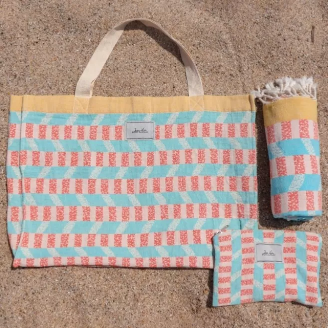 Fashion Maison Jean-Vier Sac de Plage Bleu